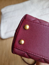 Load image into Gallery viewer, Chanel Burgundy Coco Handle Small Caviar Gold Hw