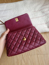 Load image into Gallery viewer, Chanel Burgundy Coco Handle Small Caviar Gold Hw