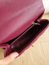 Load image into Gallery viewer, Chanel Burgundy Coco Handle Small Caviar Gold Hw