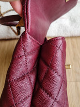 Load image into Gallery viewer, Chanel Burgundy Coco Handle Small Caviar Gold Hw