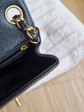 Load image into Gallery viewer, Chanel Mini Square Caviar Black 24k Gold