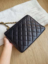 Load image into Gallery viewer, Chanel Square Flap Vintage Black Caviar Large CC 24k Gold