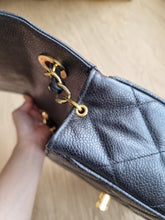 Load image into Gallery viewer, Chanel Square Flap Vintage Black Caviar Large CC 24k Gold