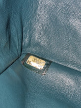 Load image into Gallery viewer, Chanel Mini Square Green Turquoise Chevron Caviar Light Gold Hw