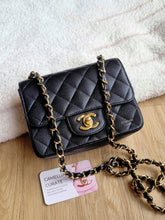 Load image into Gallery viewer, Chanel Mini Square Caviar Black 24k Gold