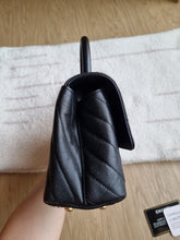 Load image into Gallery viewer, Chanel Coco Handle Black Caviar Chevron Small Gold Hardware