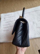 Load image into Gallery viewer, Chanel Coco Handle Black Caviar Chevron Small Gold Hardware