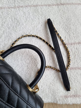 Load image into Gallery viewer, Chanel Coco Handle Black Caviar Chevron Small Gold Hardware