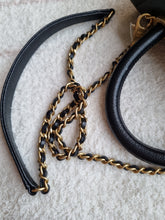 Load image into Gallery viewer, Chanel Coco Handle Black Caviar Chevron Small Gold Hardware