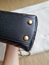 Load image into Gallery viewer, Chanel Coco Handle Black Caviar Chevron Small Gold Hardware