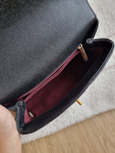 Load image into Gallery viewer, Chanel Coco Handle Black Caviar Chevron Small Gold Hardware