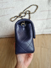 Load image into Gallery viewer, Chanel Mini Rectangle Midnight Navy Caviar Gold Hw
