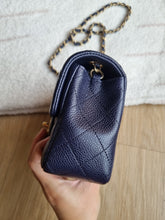 Load image into Gallery viewer, Chanel Mini Rectangle Midnight Navy Caviar Gold Hw