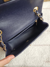 Load image into Gallery viewer, Chanel Mini Rectangle Midnight Navy Caviar Gold Hw