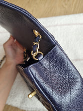 Load image into Gallery viewer, Chanel Mini Rectangle Midnight Navy Caviar Gold Hw