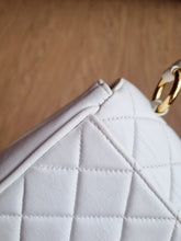 Load image into Gallery viewer, Chanel Small Kelly Top Handle White Vintage 24k Gold