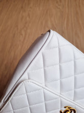 Load image into Gallery viewer, Chanel Small Kelly Top Handle White Vintage 24k Gold