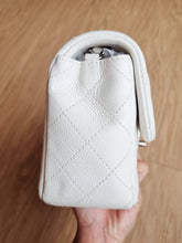 Load image into Gallery viewer, Chanel Mini Rectangular Caviar White Silver Hw
