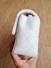 Load image into Gallery viewer, Chanel Mini Rectangular Caviar White Silver Hw