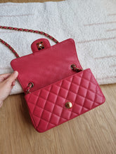 Load image into Gallery viewer, Chanel 17c Pink Watermelon Caviar Mini Rectangle Gold Hardware