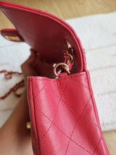 Load image into Gallery viewer, Chanel 17c Pink Watermelon Caviar Mini Rectangle Gold Hardware