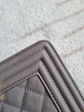 Load image into Gallery viewer, Chanel Boy Small Grey Caviar Gold Hw