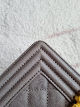 Load image into Gallery viewer, Chanel Boy Small Grey Caviar Gold Hw