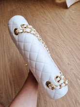 Load image into Gallery viewer, Chanel Classic Flap White Medium Caviar Gold Hw