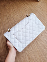 Load image into Gallery viewer, Chanel Classic Flap White Medium Caviar Gold Hw