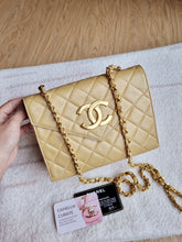 Load image into Gallery viewer, Chanel Small Dark Beige Envelope Flap CC Logo 24k Gold