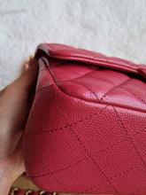 Load image into Gallery viewer, Chanel 17c Pink Watermelon Caviar Mini Rectangle Gold Hardware