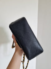 Load image into Gallery viewer, Chanel Mini Square Edge Stitching Black Caviar Gold Hw
