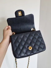 Load image into Gallery viewer, Chanel Mini Square Edge Stitching Black Caviar Gold Hw