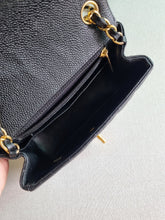 Load image into Gallery viewer, Chanel Mini Square Edge Stitching Black Caviar Gold Hw