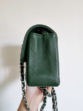 Load image into Gallery viewer, Chanel Forest Green Mini Rec Caviar Silver Hw