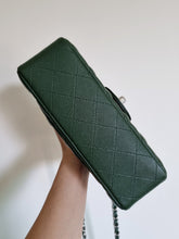 Load image into Gallery viewer, Chanel Forest Green Mini Rec Caviar Silver Hw