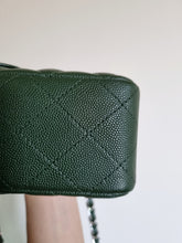 Load image into Gallery viewer, Chanel Forest Green Mini Rec Caviar Silver Hw