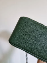 Load image into Gallery viewer, Chanel Forest Green Mini Rec Caviar Silver Hw
