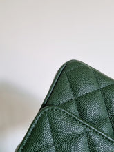 Load image into Gallery viewer, Chanel Forest Green Mini Rec Caviar Silver Hw
