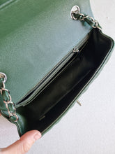 Load image into Gallery viewer, Chanel Forest Green Mini Rec Caviar Silver Hw