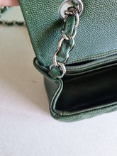 Load image into Gallery viewer, Chanel Forest Green Mini Rec Caviar Silver Hw