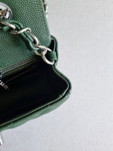 Load image into Gallery viewer, Chanel Forest Green Mini Rec Caviar Silver Hw