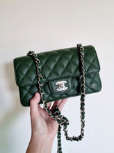 Load image into Gallery viewer, Chanel Forest Green Mini Rec Caviar Silver Hw