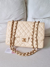 Load image into Gallery viewer, Chanel Jumbo Single Flap Beige Caviar 24k Gold
