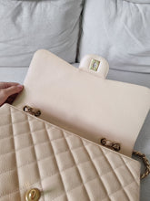 Load image into Gallery viewer, Chanel Jumbo Single Flap Beige Caviar 24k Gold