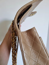 Load image into Gallery viewer, Chanel Dark Beige Classic Medium Flap 24k Gold