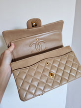 Load image into Gallery viewer, Chanel Dark Beige Classic Medium Flap 24k Gold