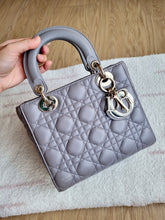 Load image into Gallery viewer, Lady Dior Small Grey with Champagne Gold Hw