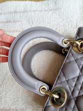 Load image into Gallery viewer, Lady Dior Small Grey with Champagne Gold Hw