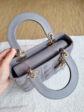Load image into Gallery viewer, Lady Dior Small Grey with Champagne Gold Hw